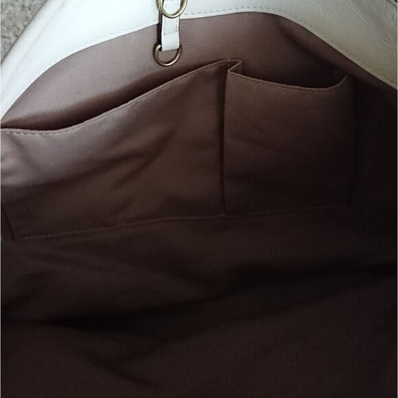 Coach logo cream/beige canvas and leather shoulder bag - Picture 8 of 15